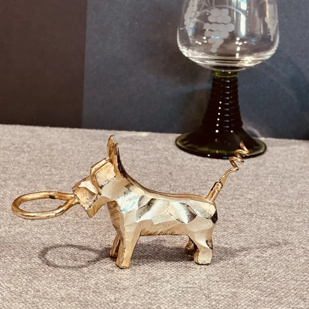 Vintage Scottish Terrier Scottie Dog Figural Corkscrew Metal Wine Bottle Opener